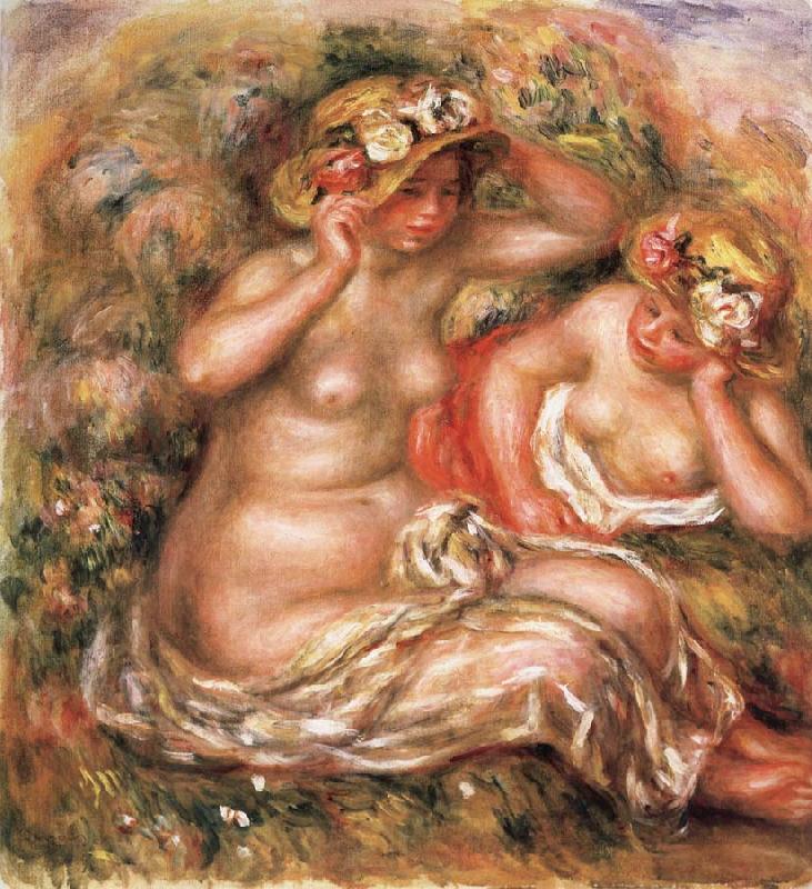 Pierre Renoir The Nudes Wearing Hats France oil painting art